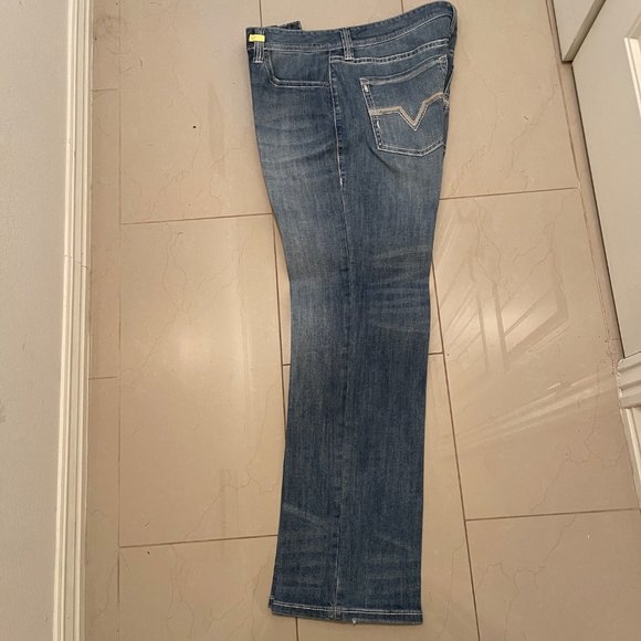 Rock & Roll Denim Regular Stackable Bootcut Jeans Mens 38W Medium Blue Cotton Bl - Picture 1 of 16